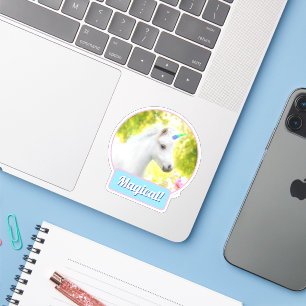 Pegatina Unicornio Poni Blanco