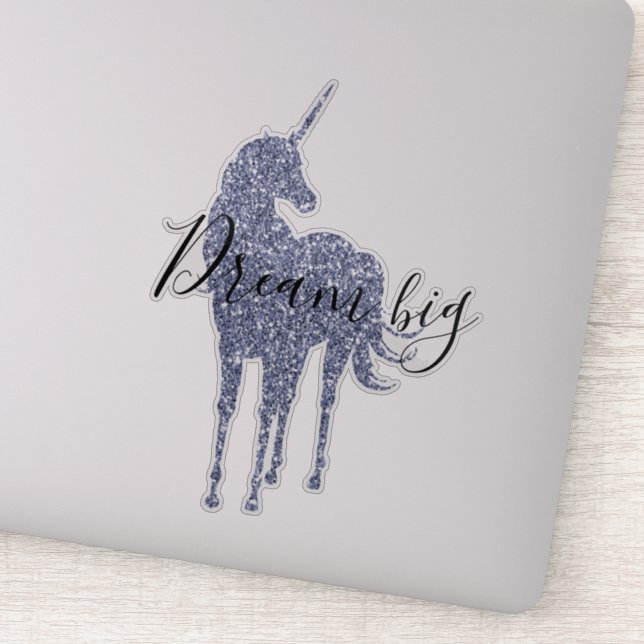 Pegatina Unicornio Purpurina púrpura (Detalle)