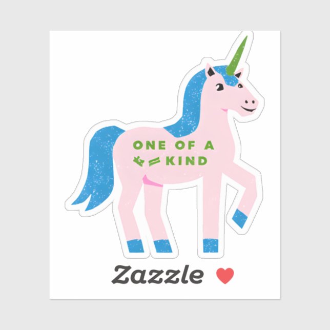 Pegatina Unicornio único - Diseño mágico de fantasía (Hoja)