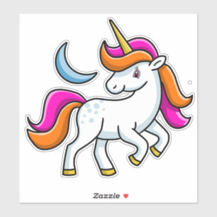 Pegatina Unicornio y Luna