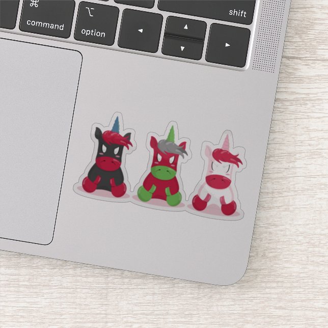 Pegatina Unicornios enojados (Detalle)