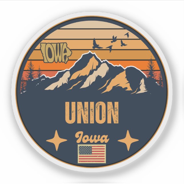 Pegatina Union, Iowa (Anverso)