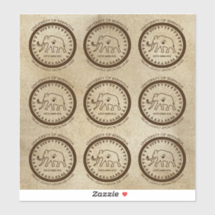 Pegatina Universidad del sello del mamut de Beringia