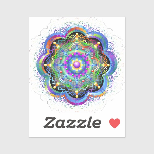 Pegatina Universo Mandala Colores Psicodélicos (Hoja)