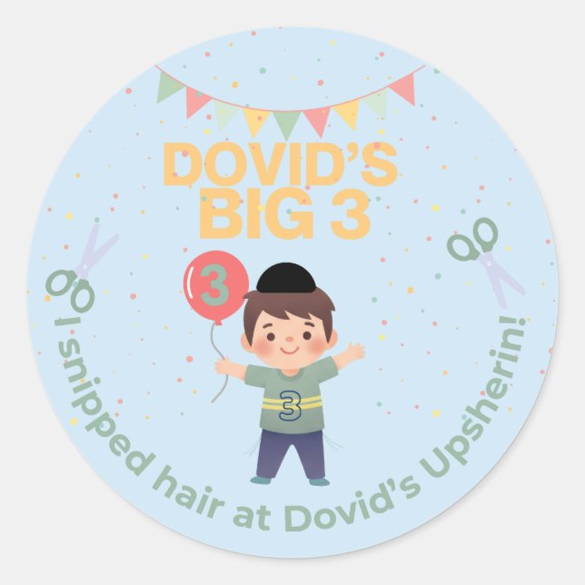 Pegatina Upsherin personalizado (Anverso)