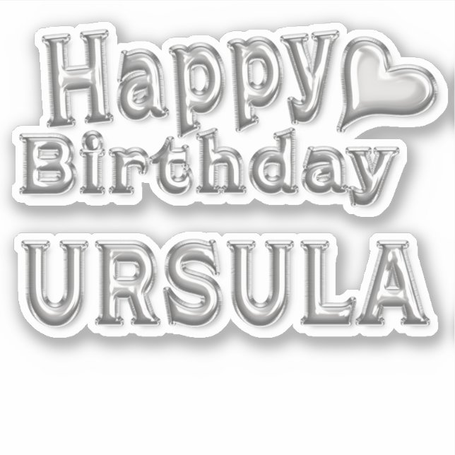 Pegatina Ursula Happy Birthday silver Aufkleber Sticker (Anverso)