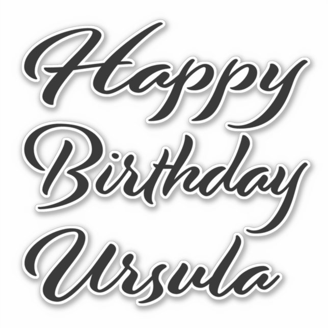 Pegatina Ursula Name Vorname black Sticker Geburtstag (Anverso)