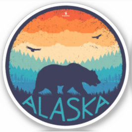 Pegatina "USA: 2020/hoy Alaska - GRiZZLy Bear ...