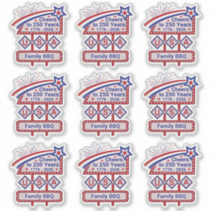 Pegatina USA 250 personalizado - Marquee Retro Patriótico