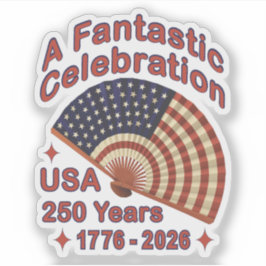 Pegatina USA 250 Years Patriotic Fan Design – 1776-2026