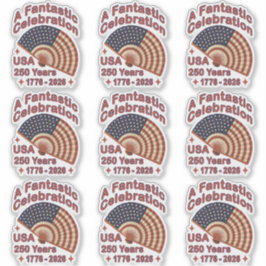 Pegatina USA 250 Years Patriotic Fan Design – 1776-2026