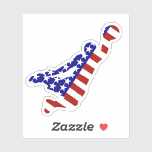Pegatina USA Patriotic BASKETBALL