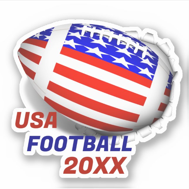 Pegatina USA Patriotic Football Sports (Anverso)