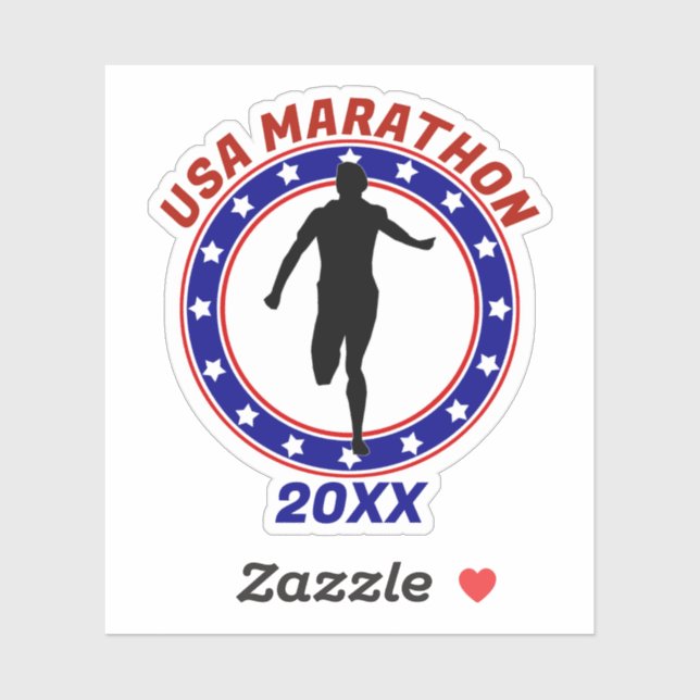 Pegatina USA Patriotic MARATHON / RELAX RUN (Hoja)