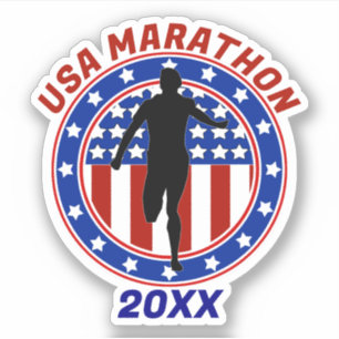 Pegatina USA Patriotic MARATHON / RELAX RUN
