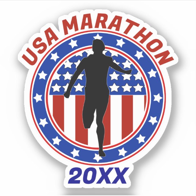 Pegatina USA Patriotic MARATHON / RELAX RUN (Anverso)