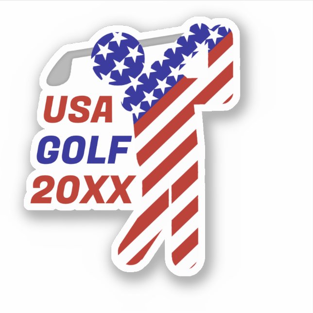 Pegatina USA Patriotic MEN'S GOLF (Anverso)