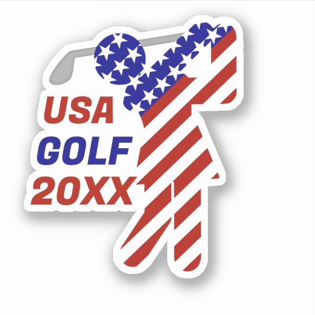 Pegatina USA Patriotic WOMEN'S GOLF (Anverso)