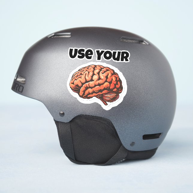 Pegatina Usa tu cerebro, (Lado del casco)