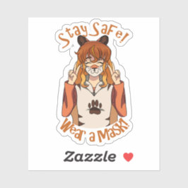 Pegatina ¡Usa una máscara!