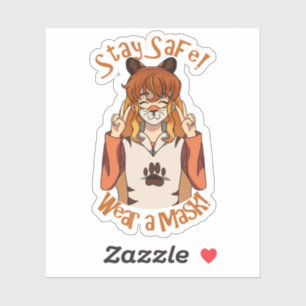 Pegatina ¡Usa una máscara!