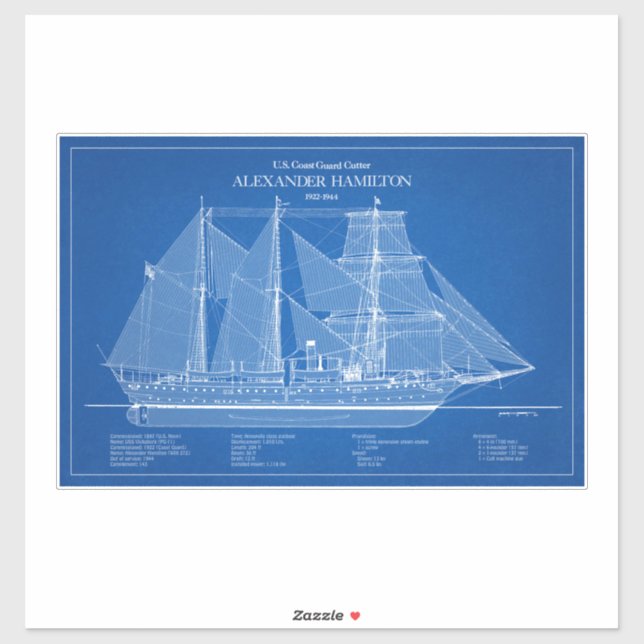 Pegatina USCGC Alexander Hamilton wix-272 - ABD (Hoja)