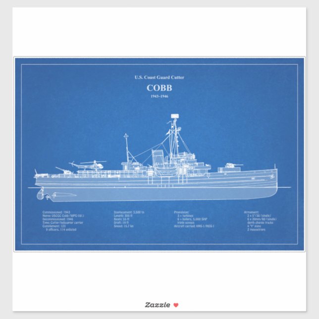 Pegatina USCGC Cobb wpg-181 - ABD (Hoja)