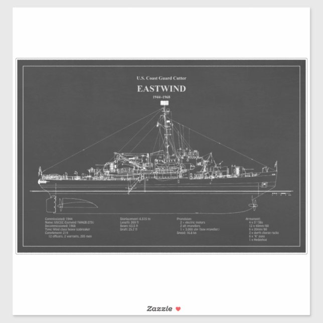 Pegatina USCGC Eastwind wagb-279 - ABD (Hoja)