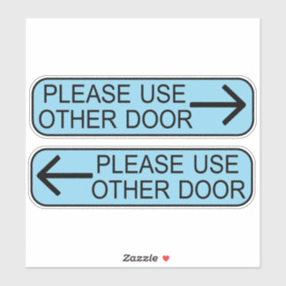 Pegatina use other door sign