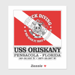 Pegatina USS Oriskany (mejores restos de naufragio)