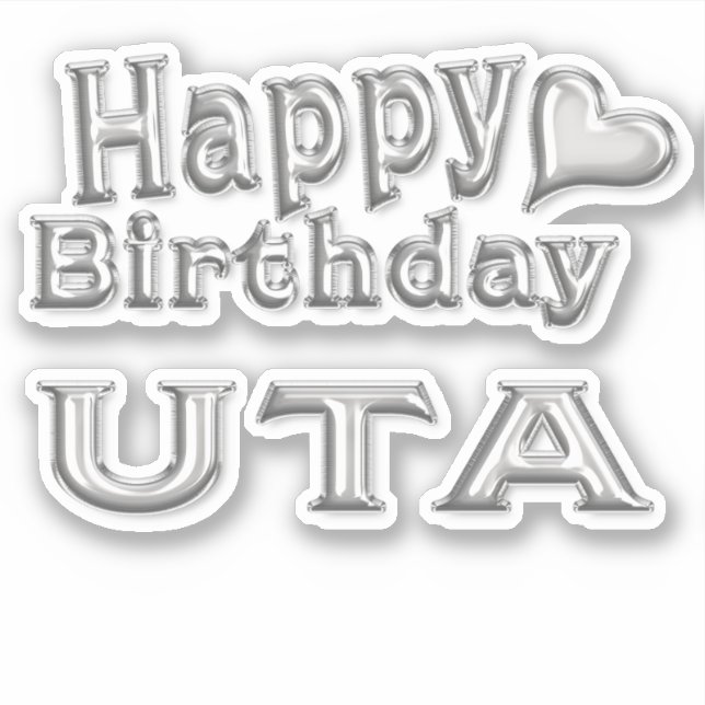 Pegatina Uta Happy Birthday silver Aufkleber Sticker (Anverso)