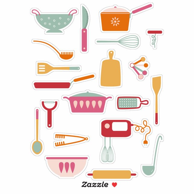 Pegatina Utensilios de cocina (Kitchen equipment and utensils stickers)