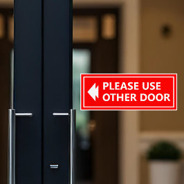 Pegatina Utilice Otro Rótulo De Puerta Con Flecha Roja