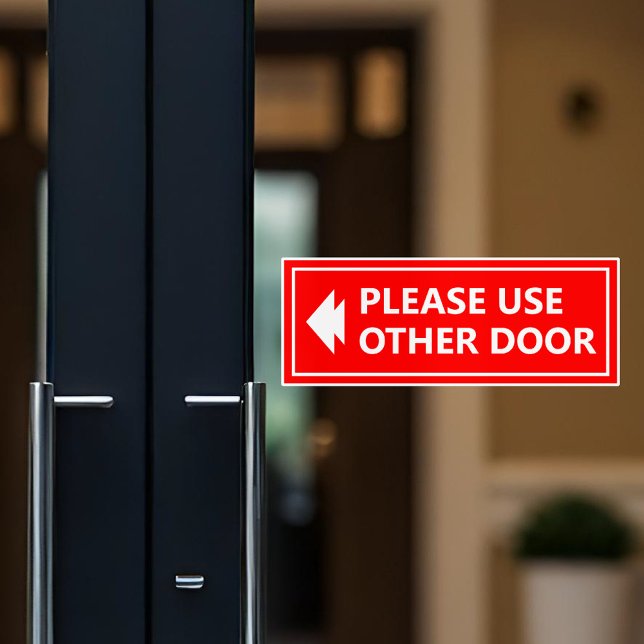 Pegatina Utilice Otro Rótulo De Puerta Con Flecha Roja (Subido por el creador)