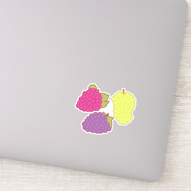 Pegatina Uvas Rojas, Verdes Y Púrpura (Detalle)