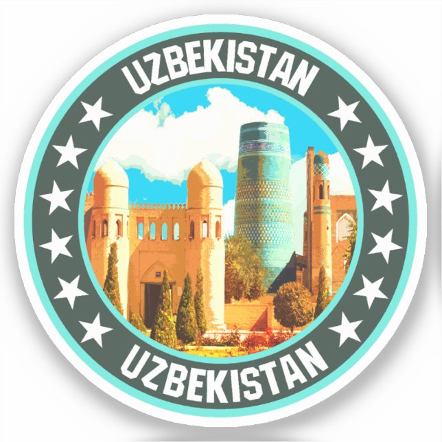 Pegatina Uzbekistán (Anverso)
