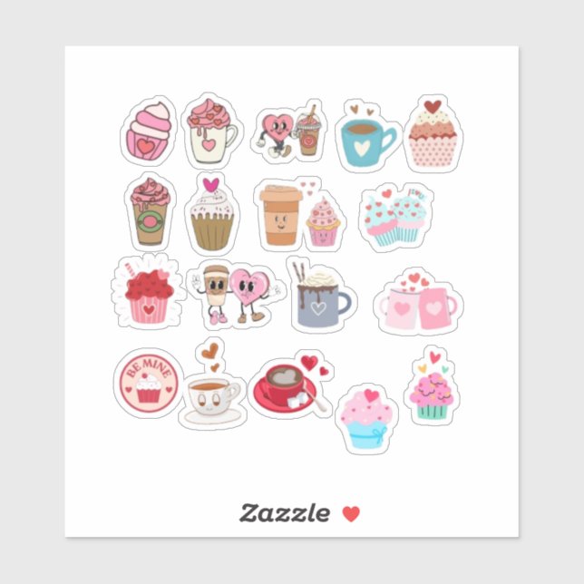 Pegatina V-Day coffee and sweets planner sticker (Hoja)
