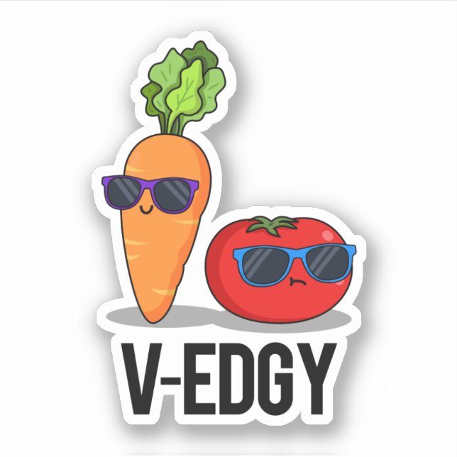 Pegatina V-Edgy Funny Veggie Pun (Anverso)