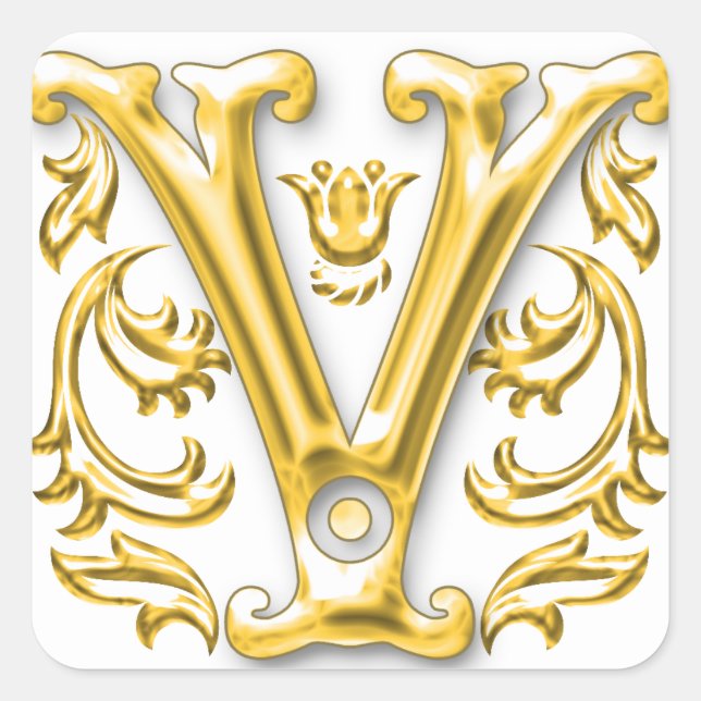 Pegatina V inicial en oro (Anverso)