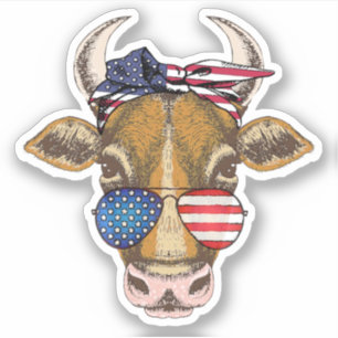 Pegatina Vaca Americana