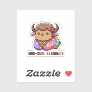 Pegatina Vaca con elegancia en Tierras Altas