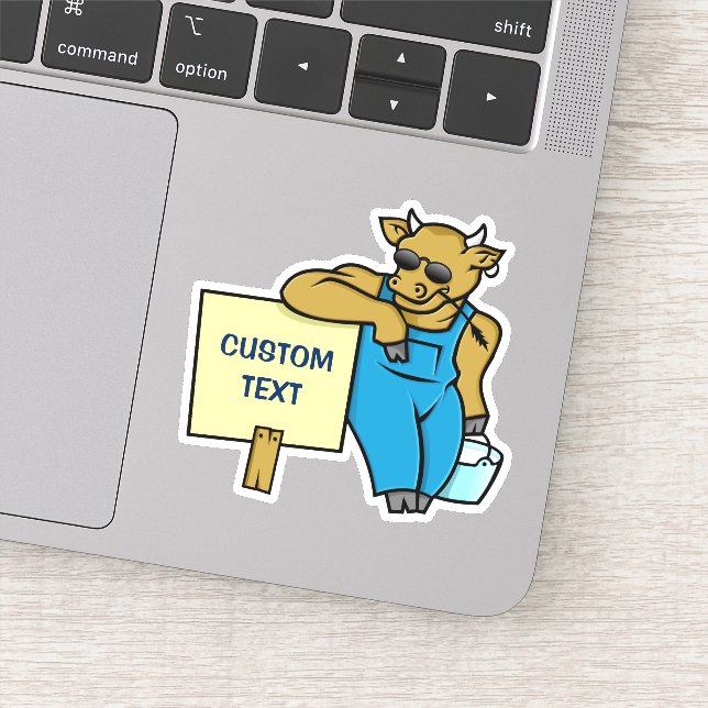 Pegatina Vaca con Rótulo (Detalle)