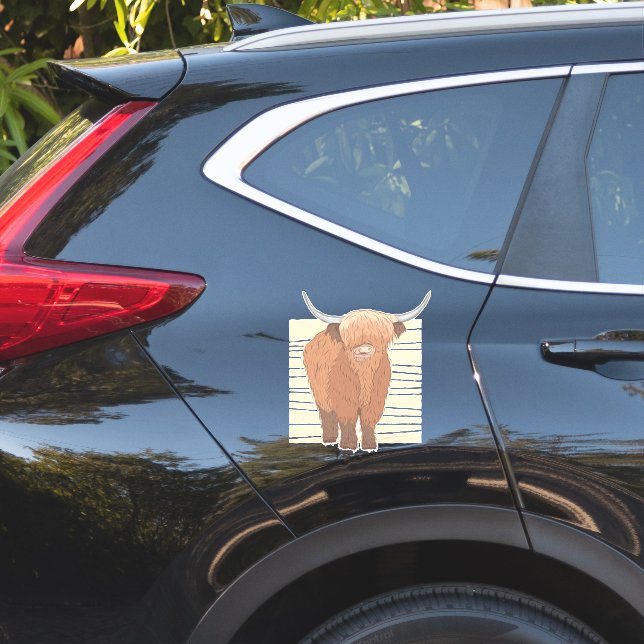 Pegatina Vaca de las Tierras Altas de Escocia (Lado del coche)