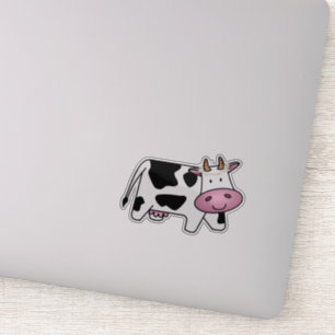 Pegatina Vaca de pie con maricas