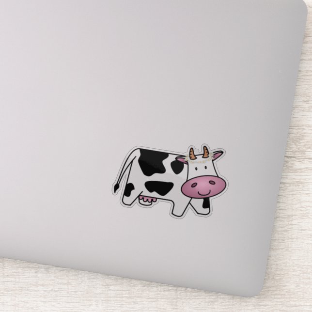Pegatina Vaca de pie con maricas (Detalle)