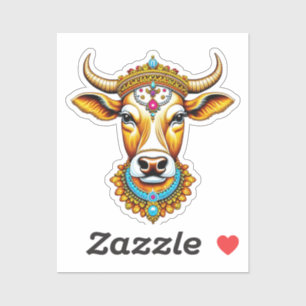 Pegatina Vaca decorada en pongal