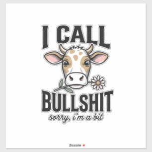 Pegatina Vaca Divertida Llamo Diseño de Camiseta Vintage_1