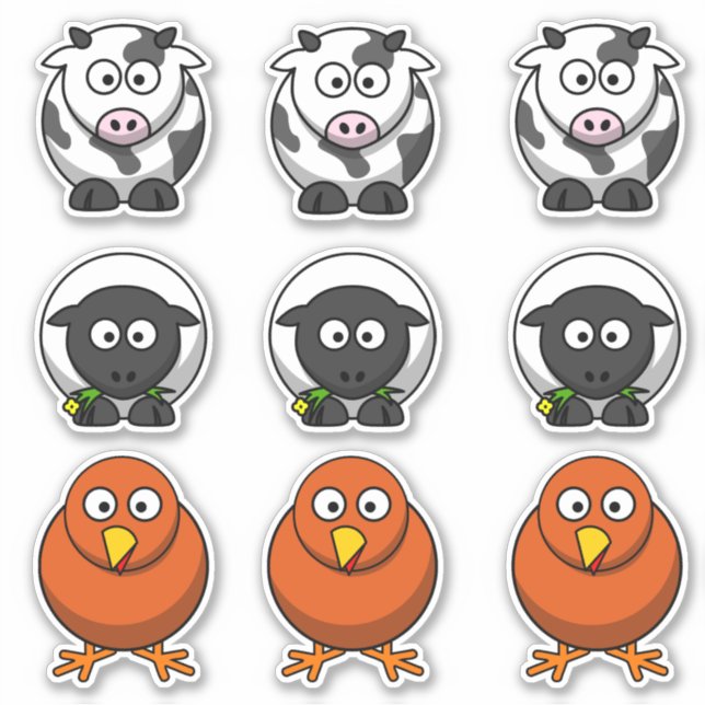 Pegatina Vaca, oveja, corral de ganado, Personalizado (Anverso)