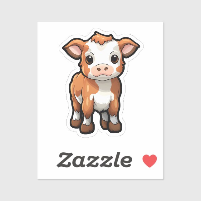 Pegatina vaca personalizado (Hoja)