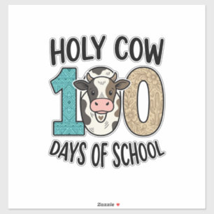 Pegatina Vaca Sagrada 100 Días de Escuela Camiseta de Vaca